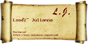Losó Julianna névjegykártya